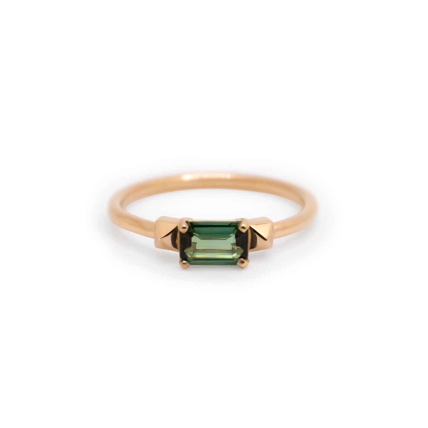 Debbie Dualis Emerald Cut Tourmaline Ring - 14k yellow gold