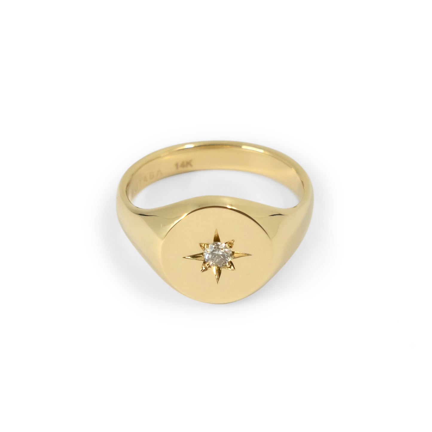 North Star Round Signet Ring - 14K Yellow Gold - Futaba Hayashi