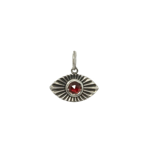 Vision Pendant with Garnet(Charm Only)  - Sterling Silver - Futaba Hayashi