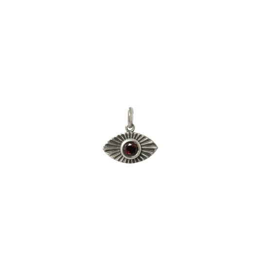 Vision Pendant with Garnet(Charm Only)  - Sterling Silver