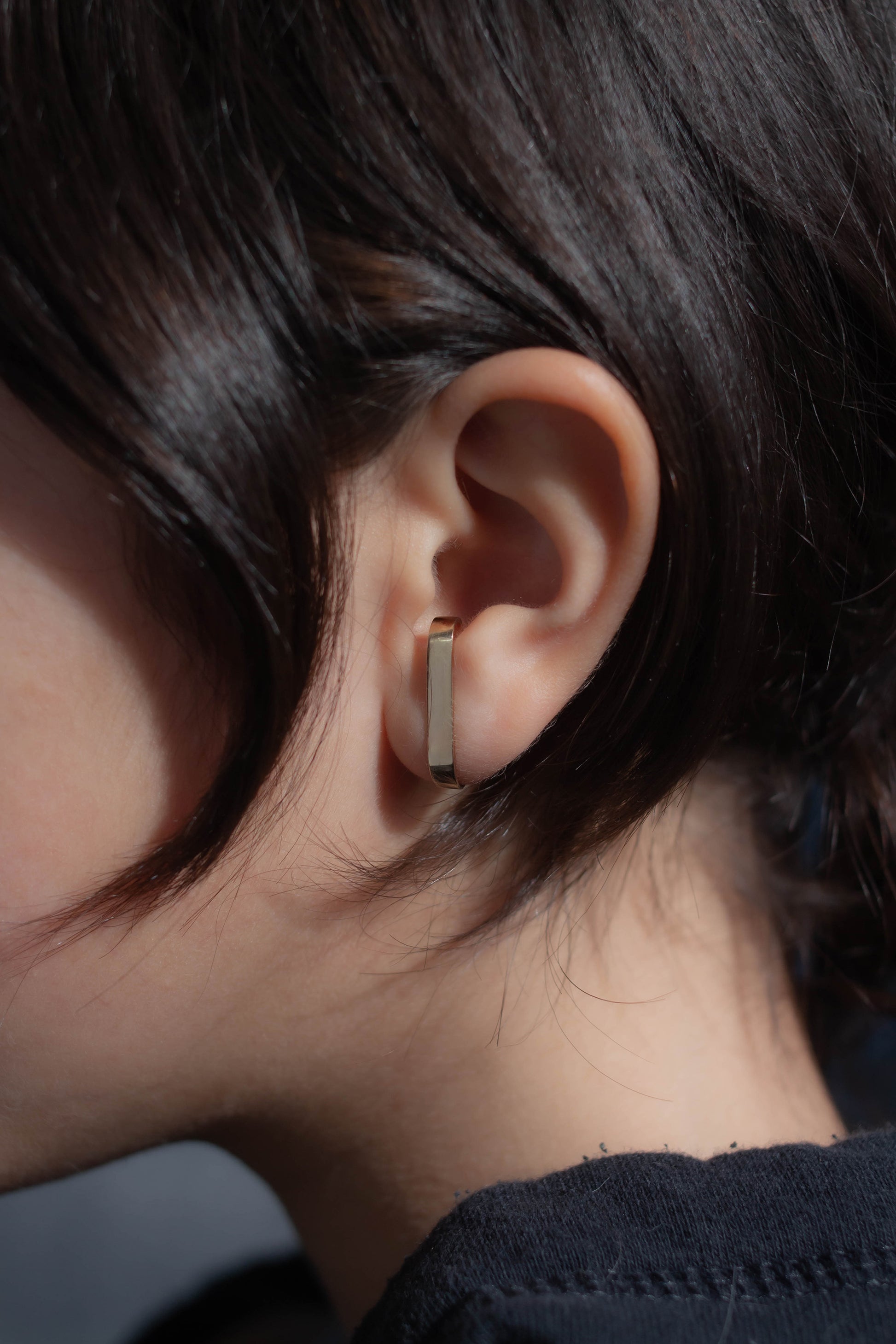 Minimalist Ear Cuff Wide  - Sterling Silver - Futaba Hayashi