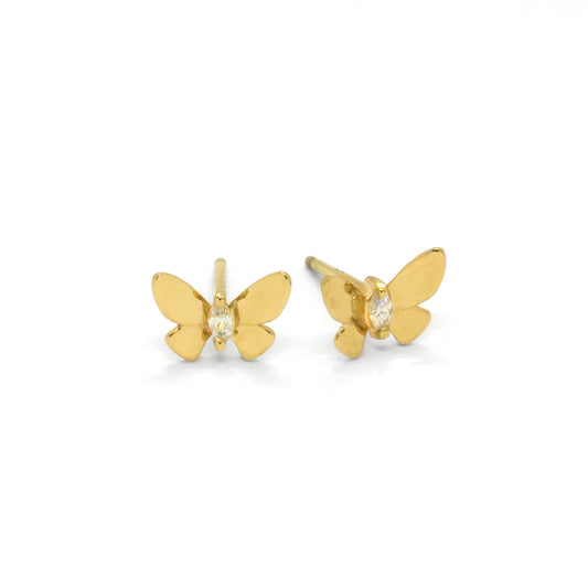 Butterfly Diamond Earring - 14K Yellow Gold - Futaba Hayashi