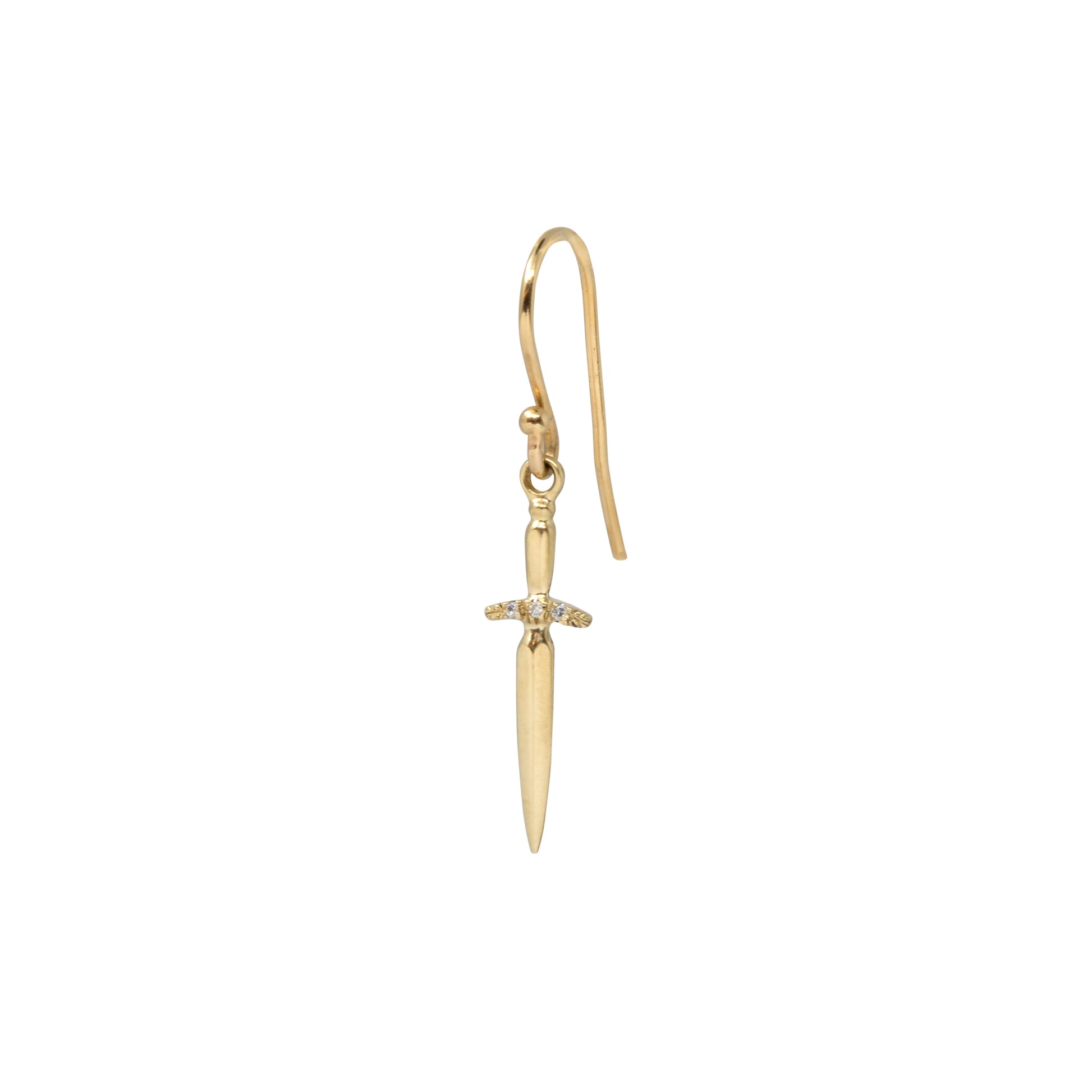 Diamond Dagger Earring - 14k Yellow Gold - Futaba Hayashi