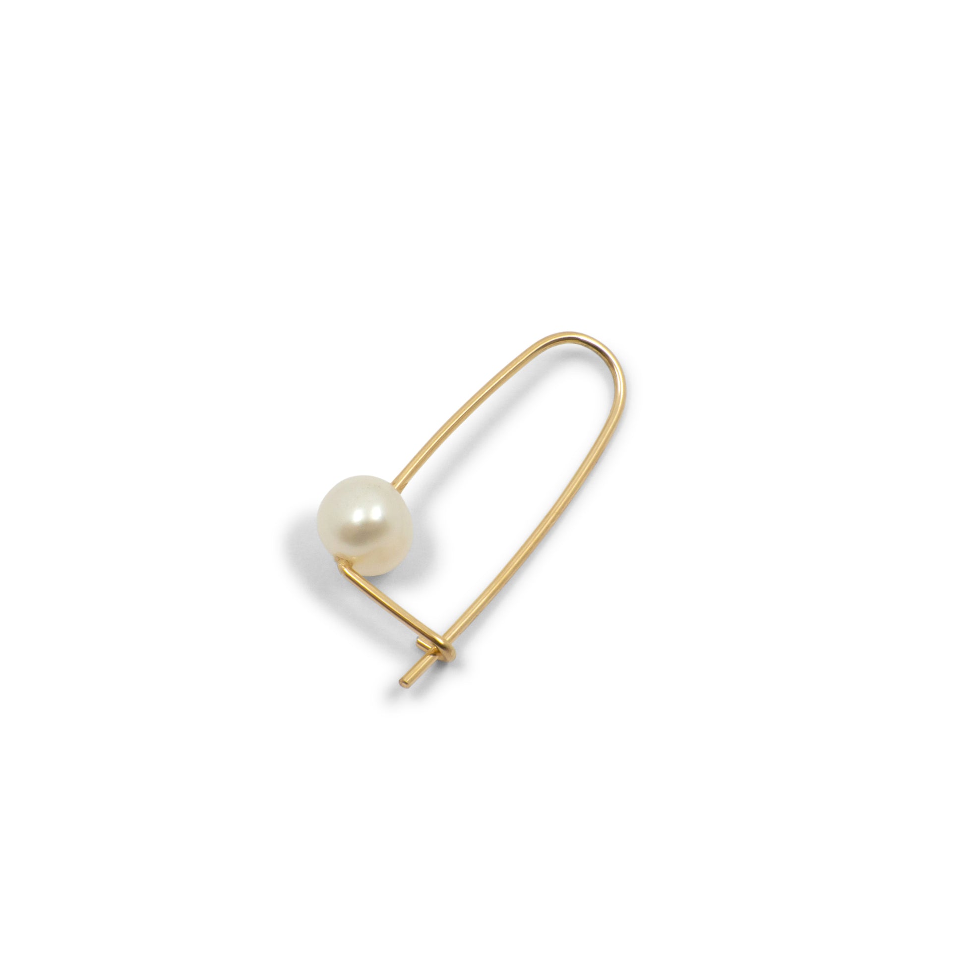 Pearl Wire Safety Pin Earring (Minimal) - 14k Yellow Gold - Futaba Hayashi