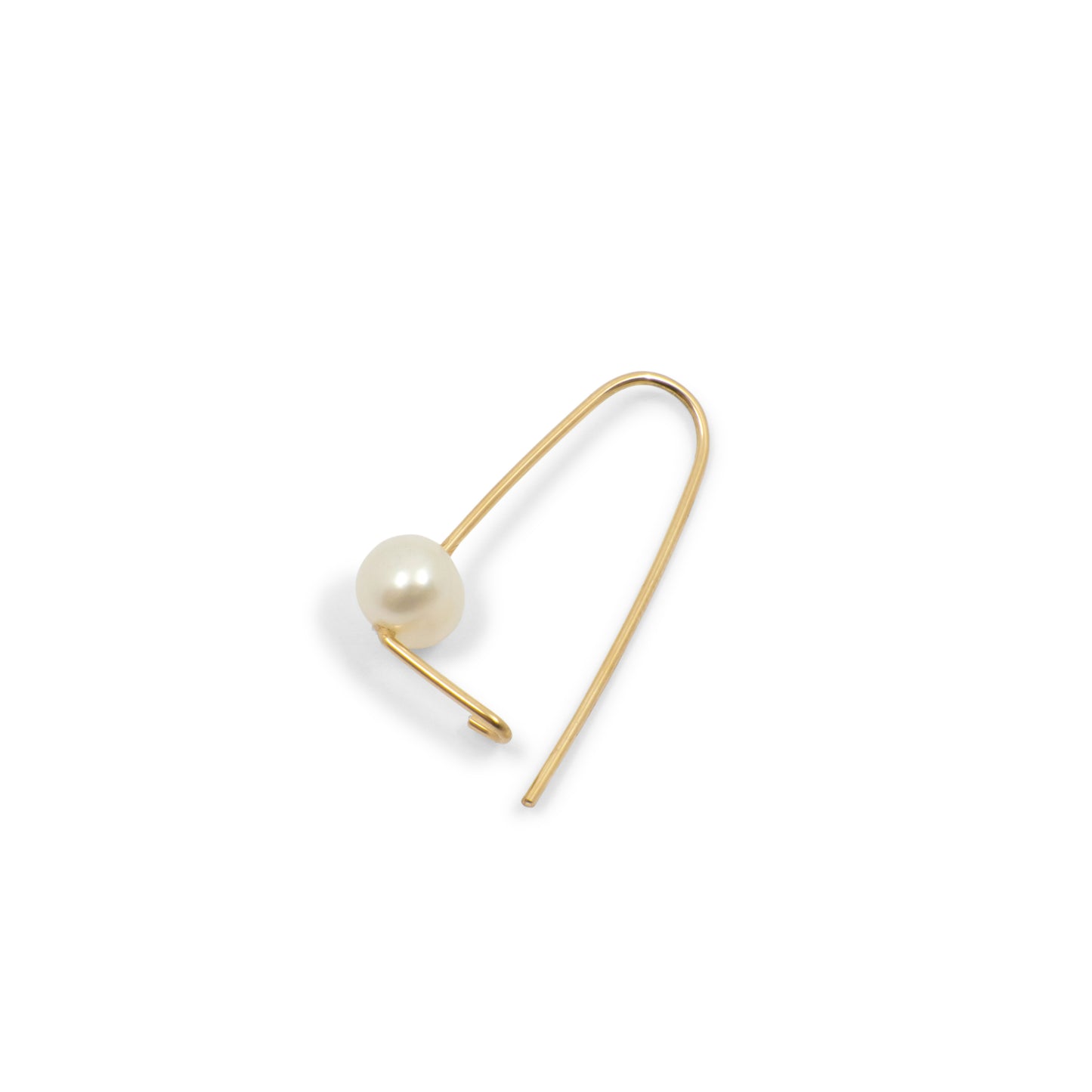 Pearl Wire Safety Pin Earring (Minimal) - 14k Yellow Gold - Futaba Hayashi