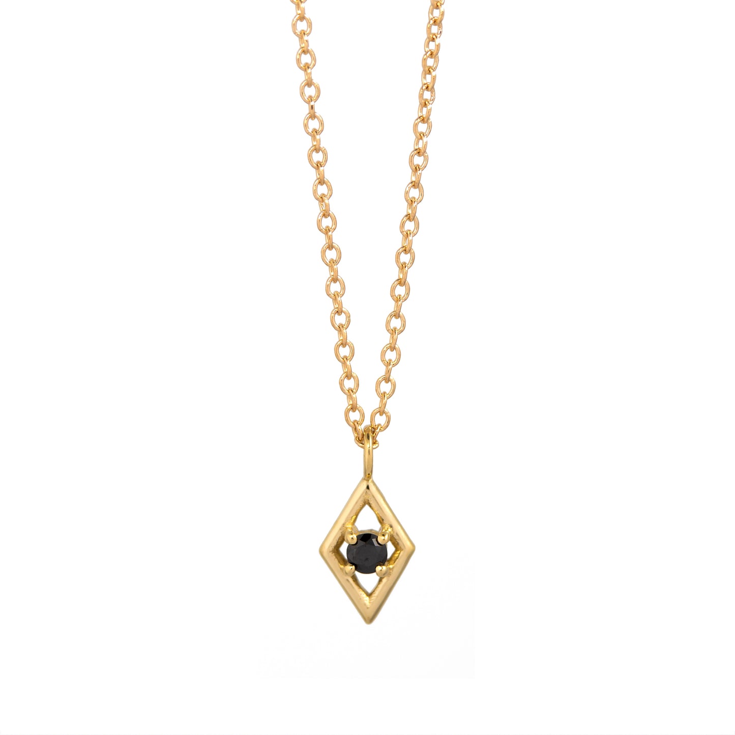 Hollow Diamond Necklace - 14k Yellow Gold - Futaba Hayashi