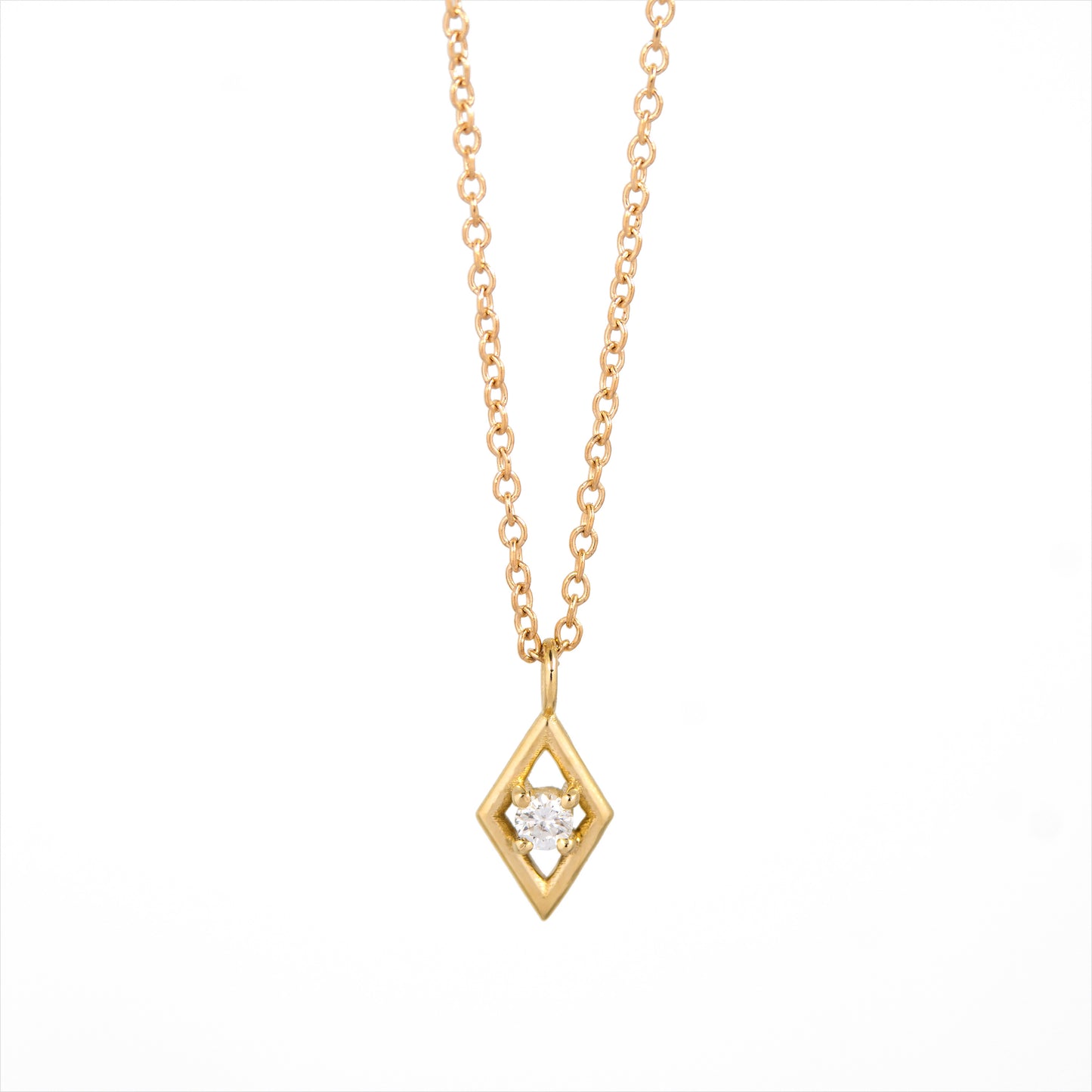 Hollow Diamond Necklace - 14k Yellow Gold - Futaba Hayashi