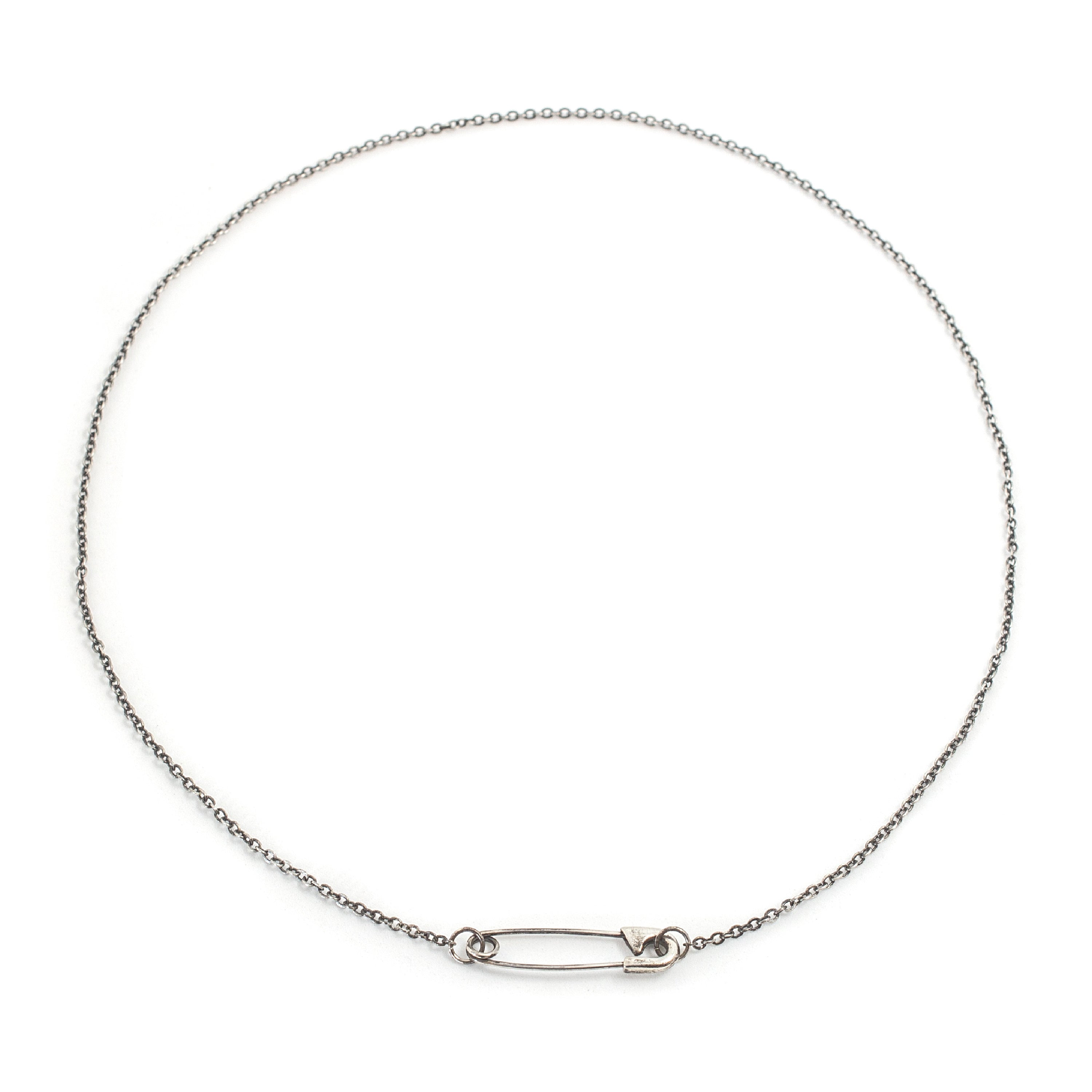 Safety Pin Necklace - Sterling Silver