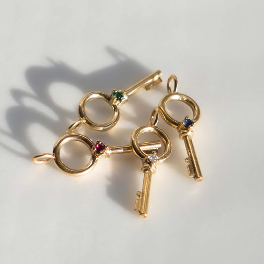 Circle Key Necklace - 14k Yellow Gold - Futaba Hayashi