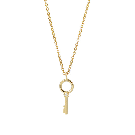 Circle Key Necklace - 14k Yellow Gold - Futaba Hayashi