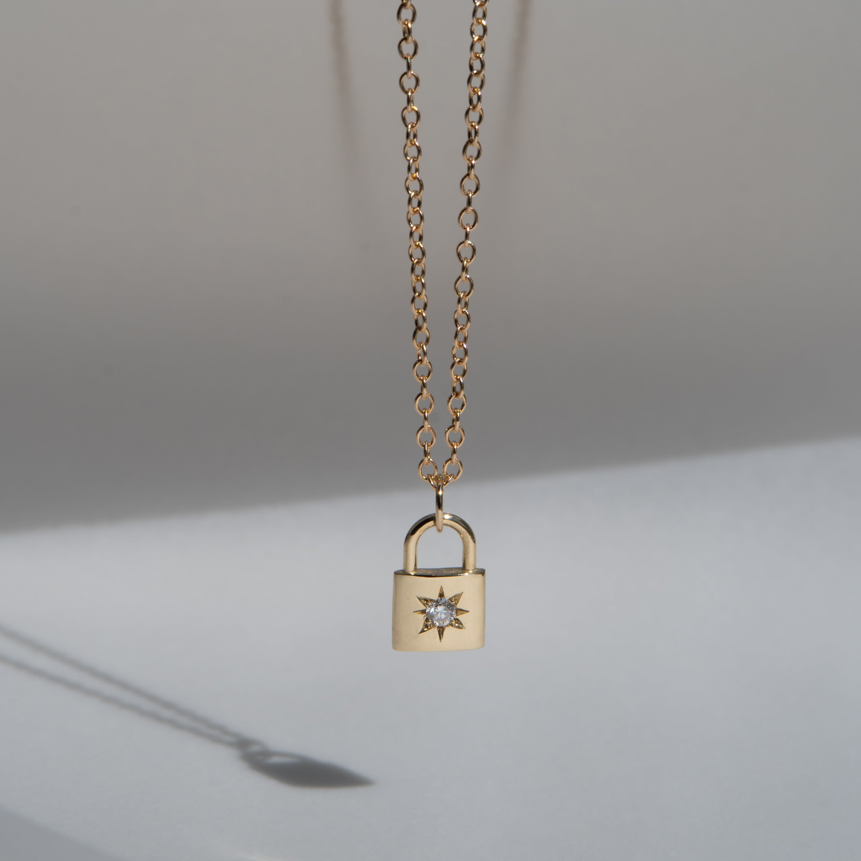 North Star Padlock Necklace - 14k Yellow Gold | Futaba Hayashi