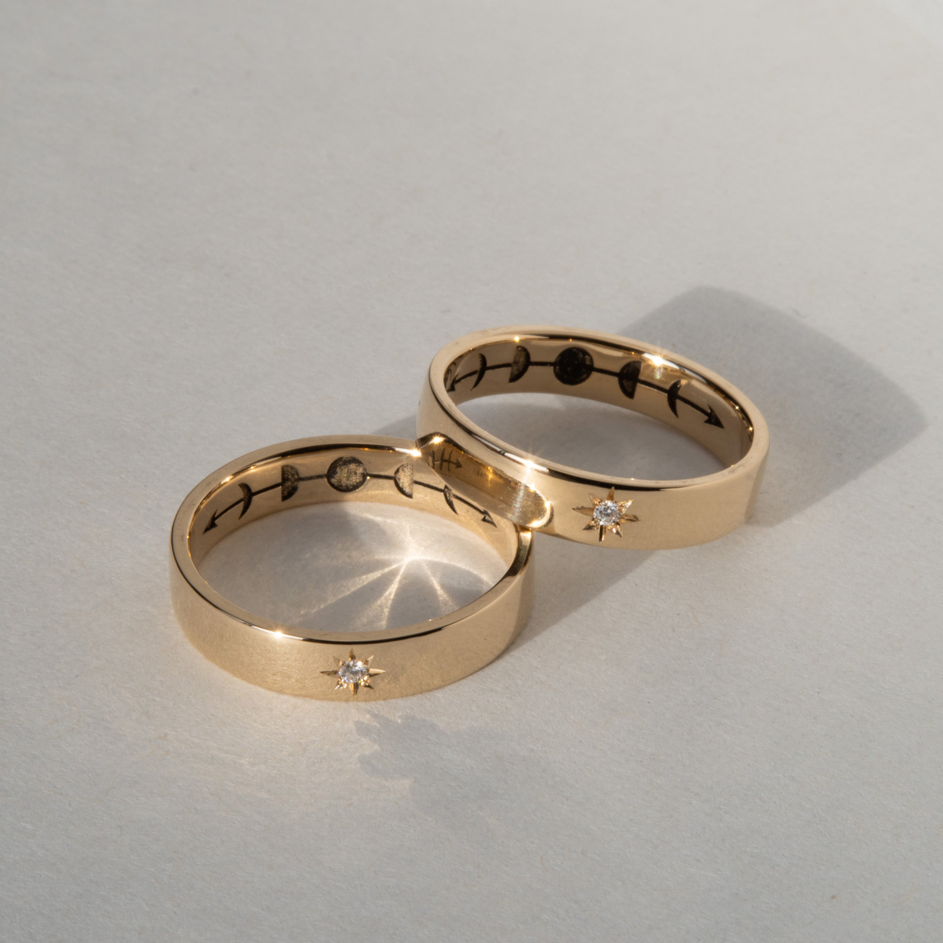 Gold sun deals and moon ring