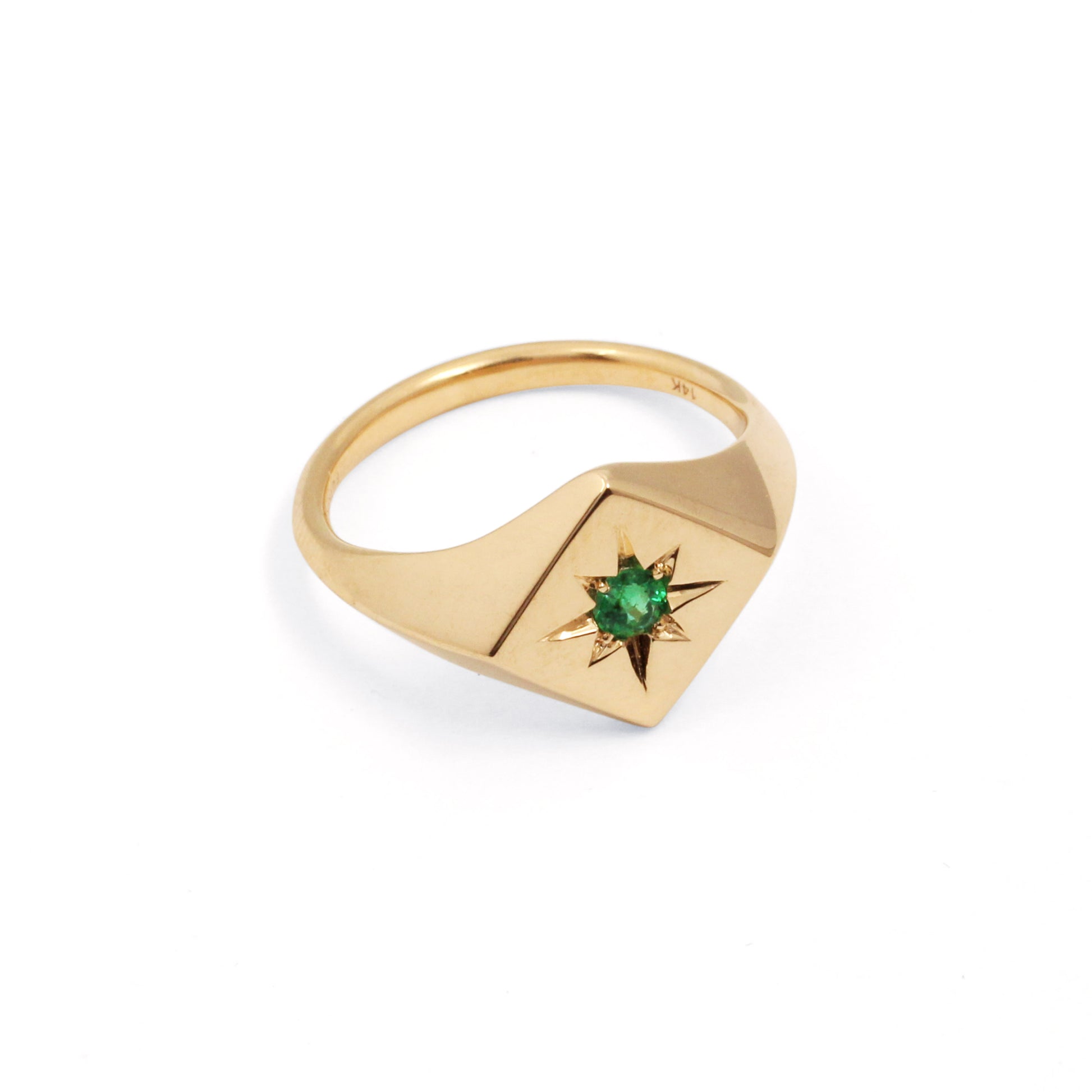 North Star Signet Ring with Emerald - Futaba Hayashi