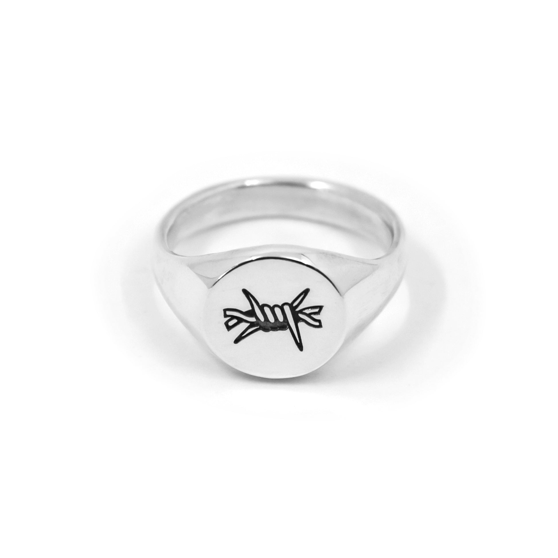 Barbed Wire Signet Ring in Sterling Silver - Futaba Hayashi