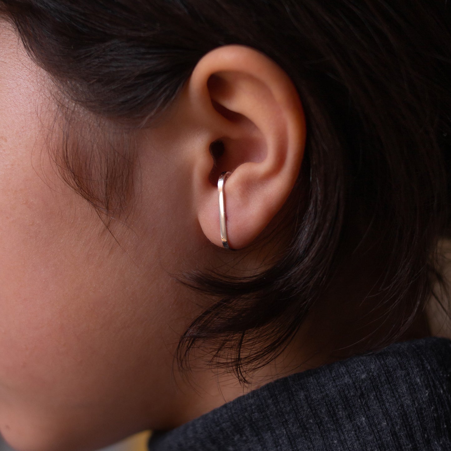Minimalist  Ear Cuff Medium -Sterling Silver - Futaba Hayashi