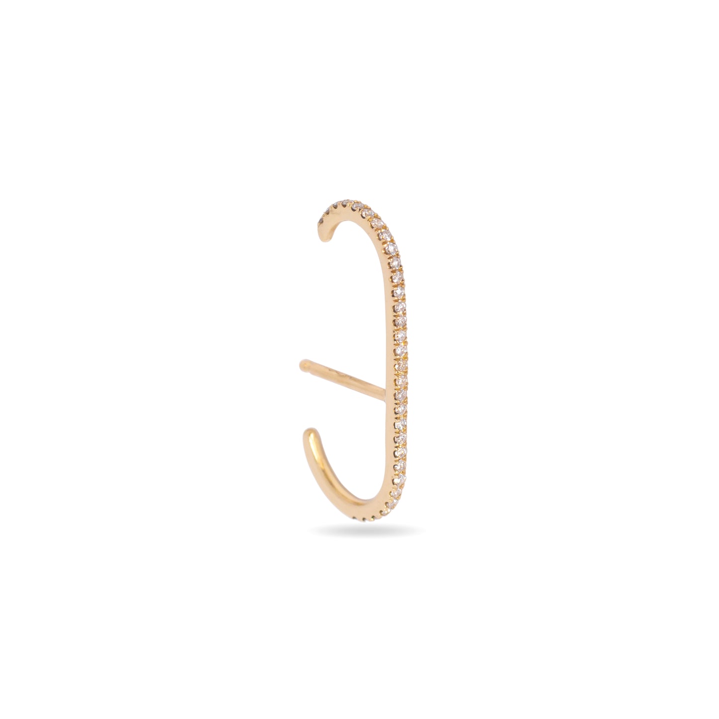 Minimalist Ear Cuff with Pavé Diamond -  14k Yellow Gold - Futaba Hayashi