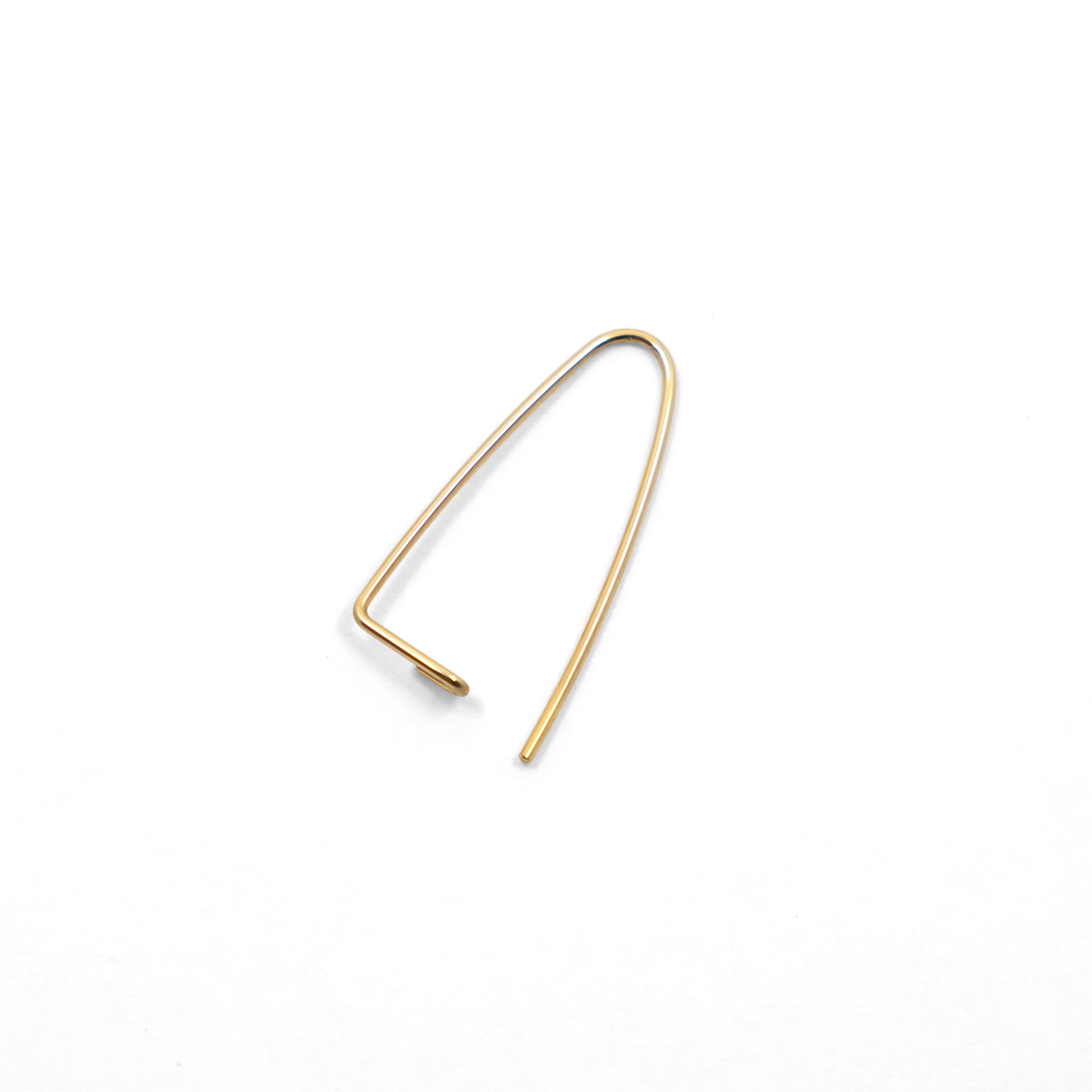 Wire Safety Pin Earring (Minimal) - 14k Yellow Gold - Futaba Hayashi
