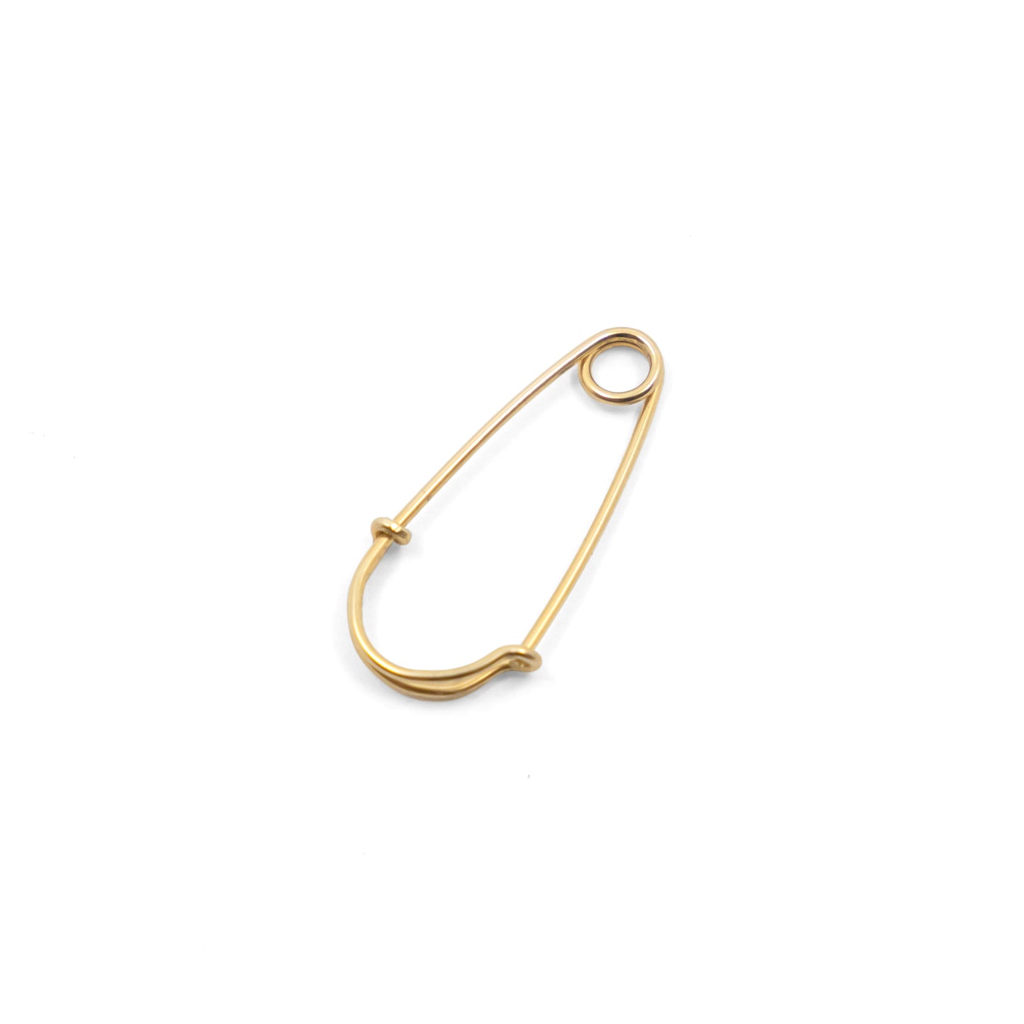 Wire Safety Pin Earring (Coiled) - 14k Yellow Gold - Futaba Hayashi