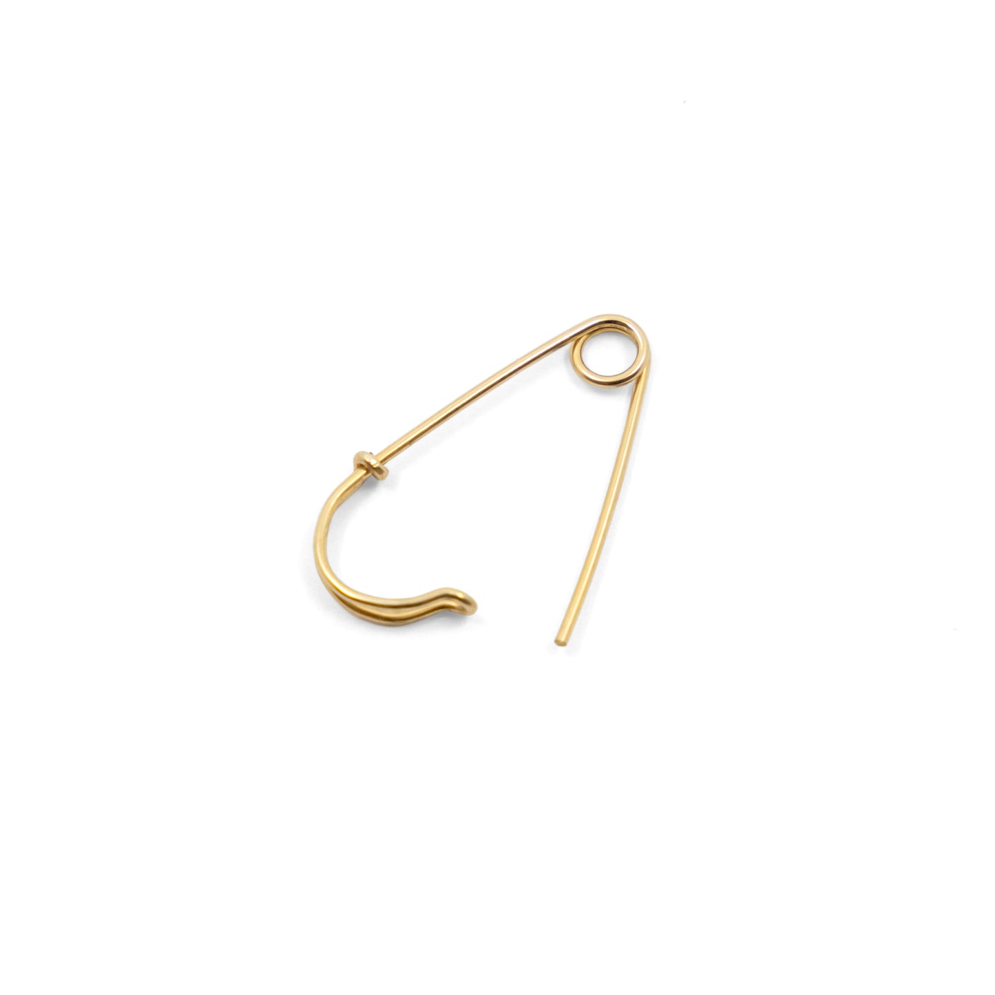 Wire Safety Pin Earring (Coiled) - 14k Yellow Gold - Futaba Hayashi