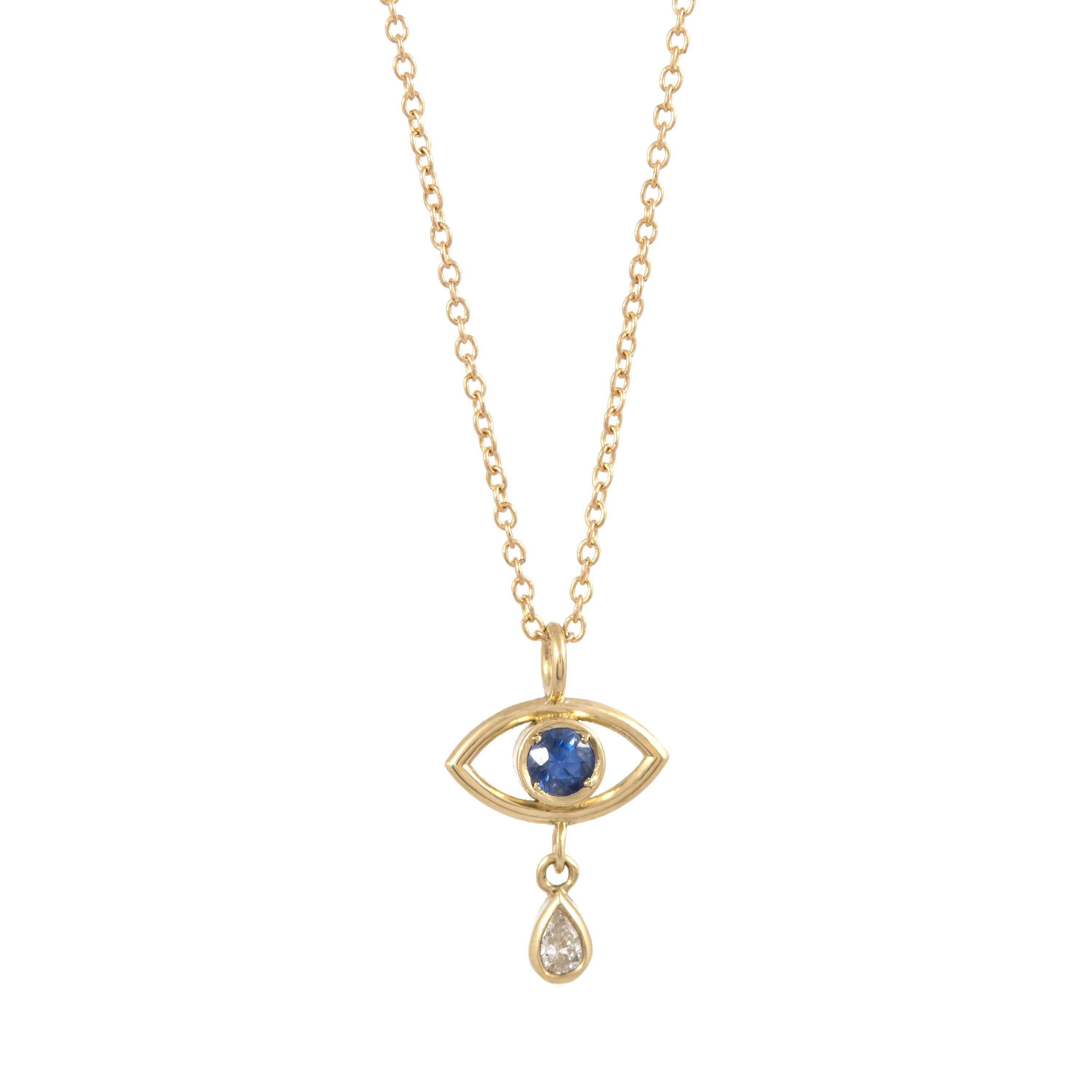 Gold turkish hot sale eye necklace