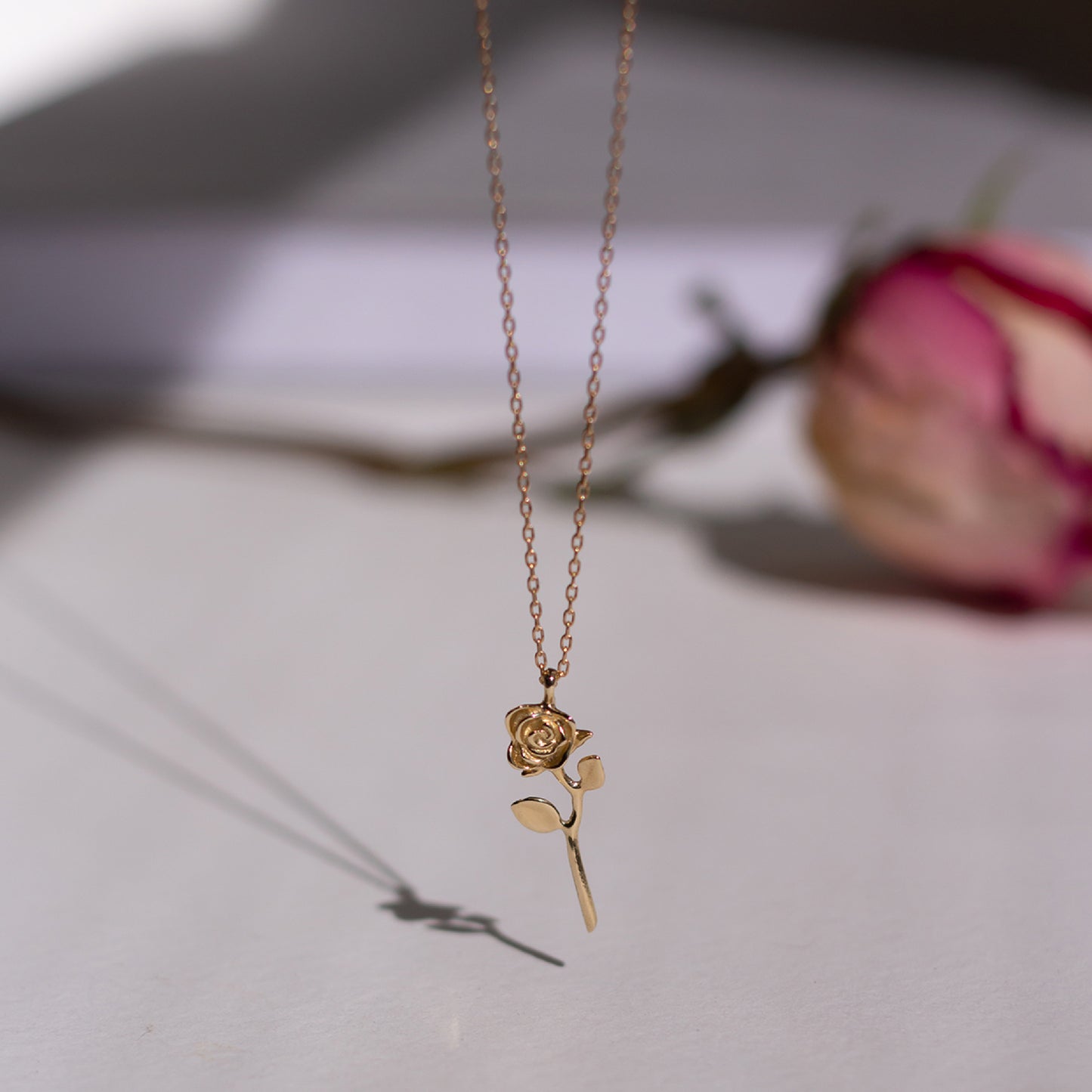 Devotion - Rose Necklace in 14k Yellow Gold - Futaba Hayashi