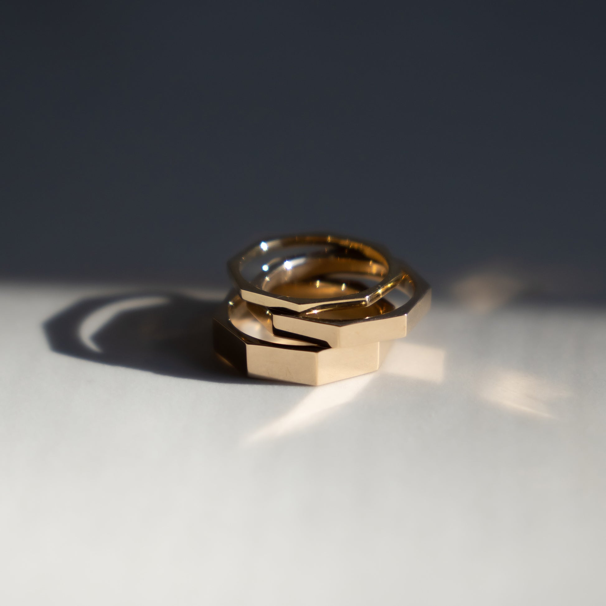 Octagon Ring Wide  - 14k yellow gold - Futaba Hayashi